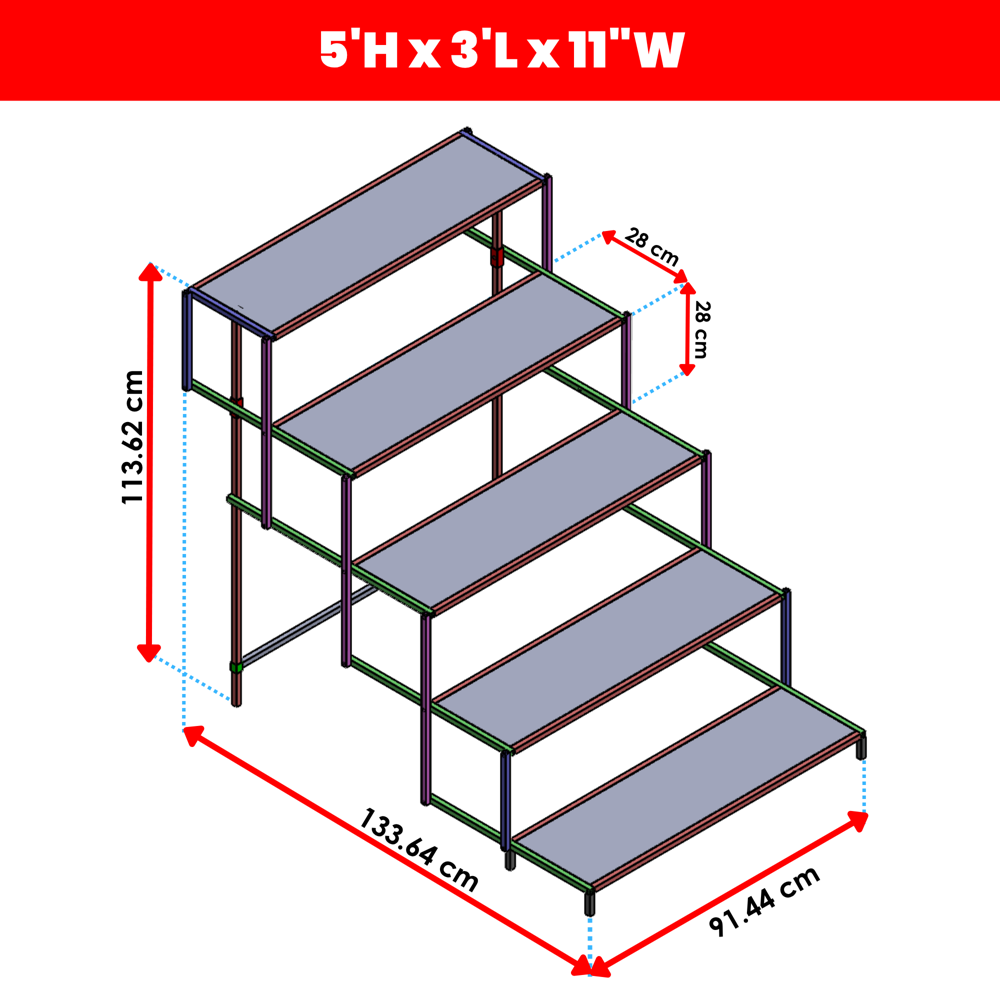 5 Steps Foldable Golu Stand