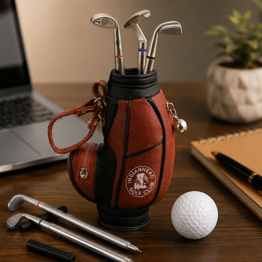 Executive Golf Pen Stand Gift Set with 3 Golf Club Pens