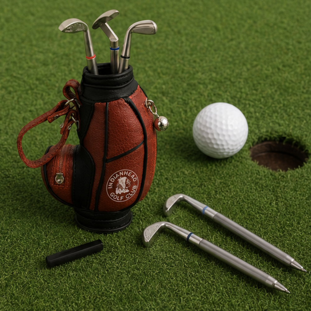Executive Golf Pen Stand Gift Set with 3 Golf Club Pens