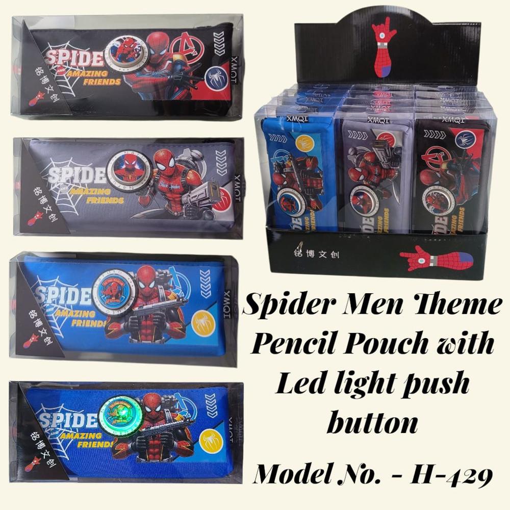 Mixed Pencil Pouch Spider-Man with LED Theme Model - H.429