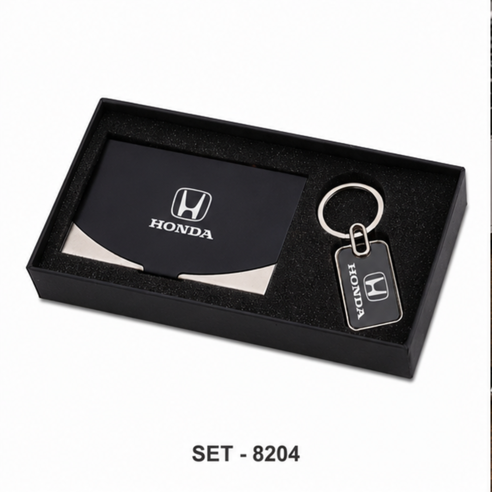 Executive Metal Visiting Card Holder And Keychain Gift Set - Color: Customize