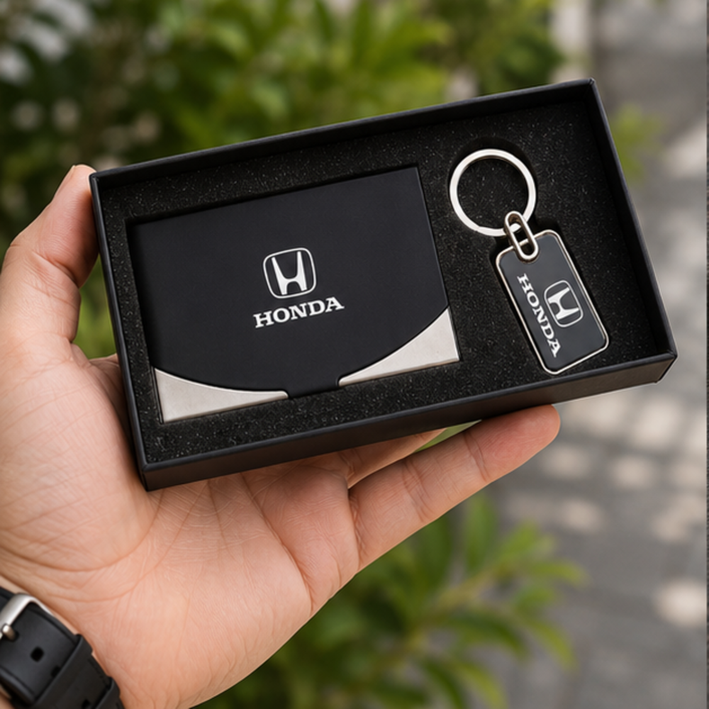 Executive Metal Visiting Card Holder and Keychain Gift Set