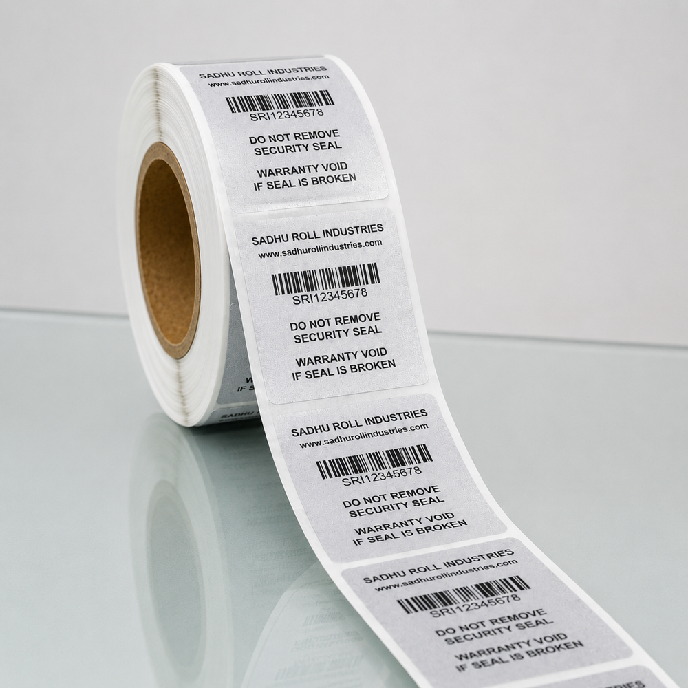 Security Void Label Roll (Silver Void Polyester Label)