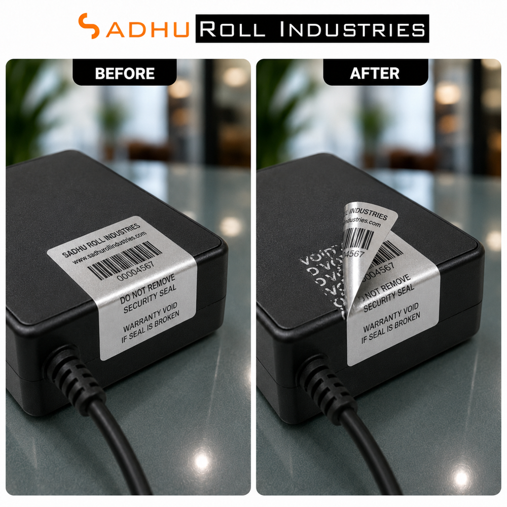 Security Void Label Roll (Silver Void Polyester Label)