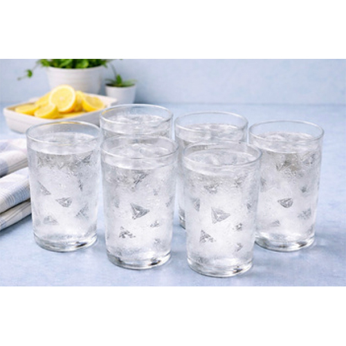 6 Pcs Diamond Cut Water Glass