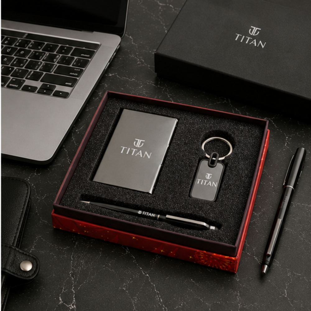 Premium Notebook, Metal Keychain and Pen Corporate Gift Set