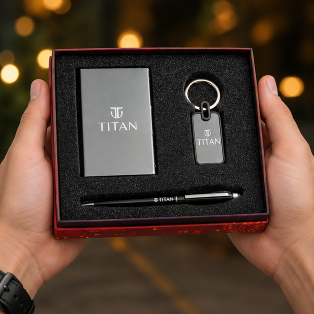 Premium Notebook, Metal Keychain and Pen Corporate Gift Set