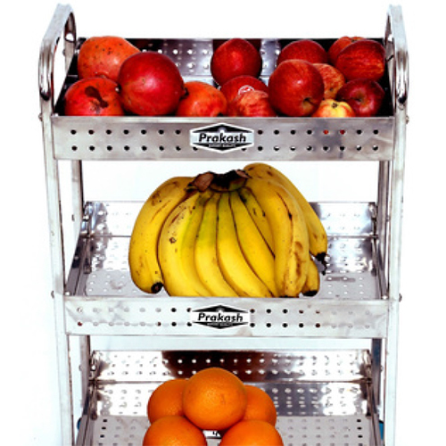 3 Layer Stainless Steel Fruit And Vegetable Trolley