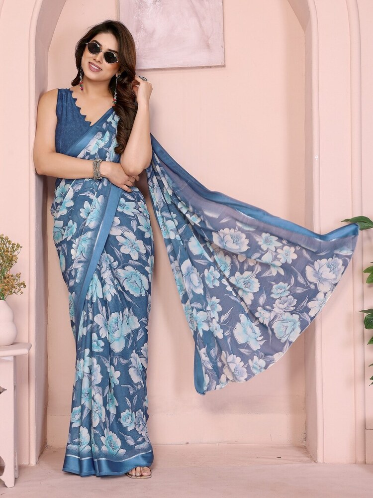A61 Blue Designer Fancy Saree