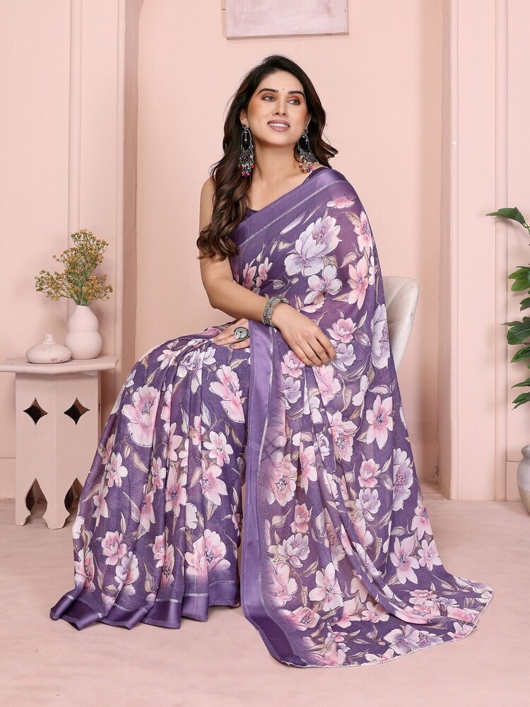 A61 Purple Designer Fancy Saree