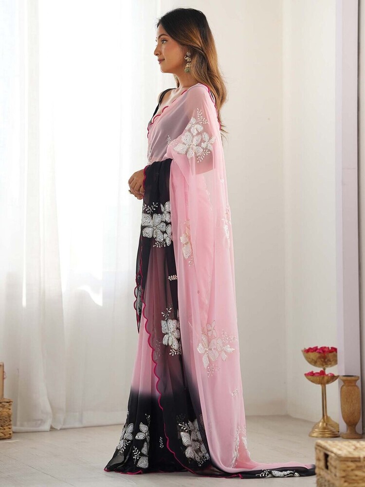 A90 Black Designer Fancy Saree