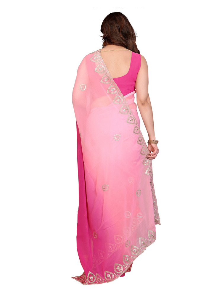 A94 Rose Pink Designer Fancy Saree