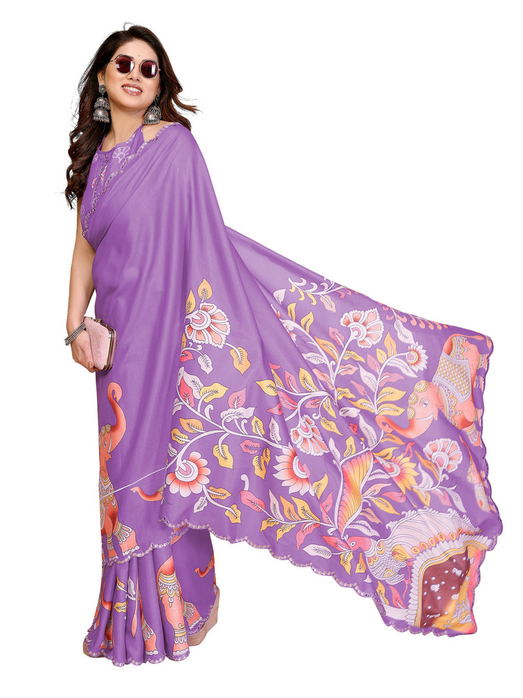 A96 Purple Designer Fancy Saree