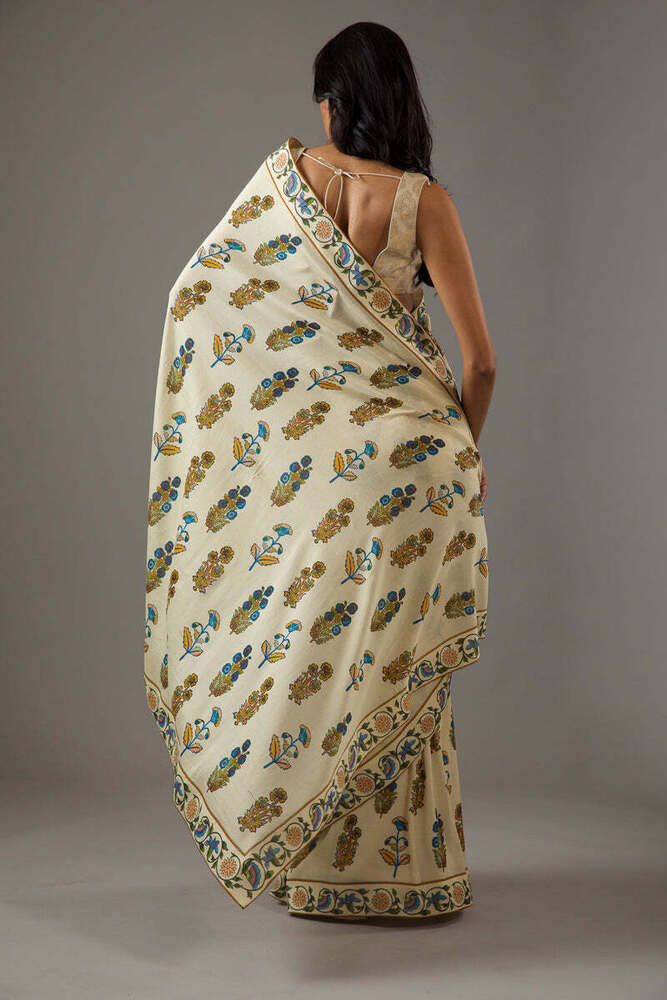 Duurga Off White Designer Fancy Saree