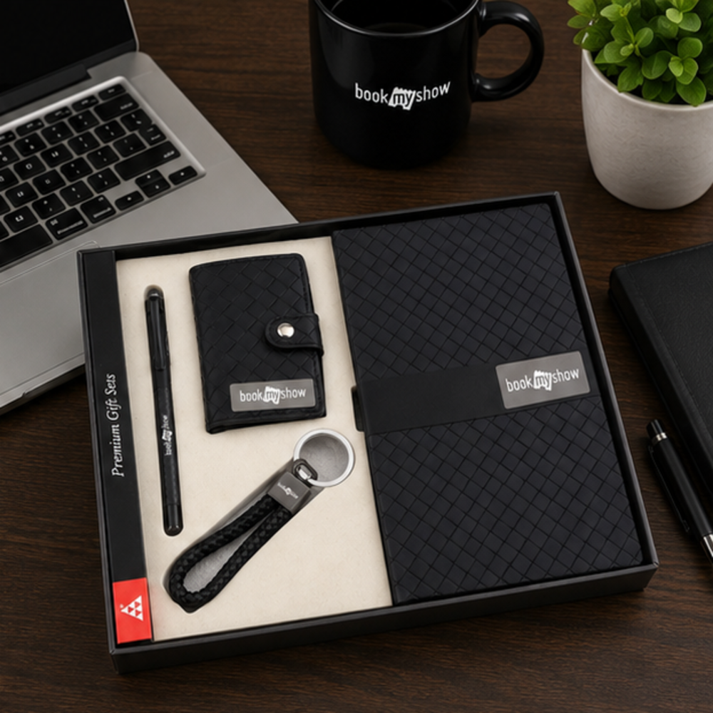 Executive Diary, Wallet, Pen and Leather Keychain Corporate Gift Set