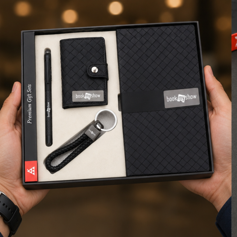 Executive Diary, Wallet, Pen and Leather Keychain Corporate Gift Set