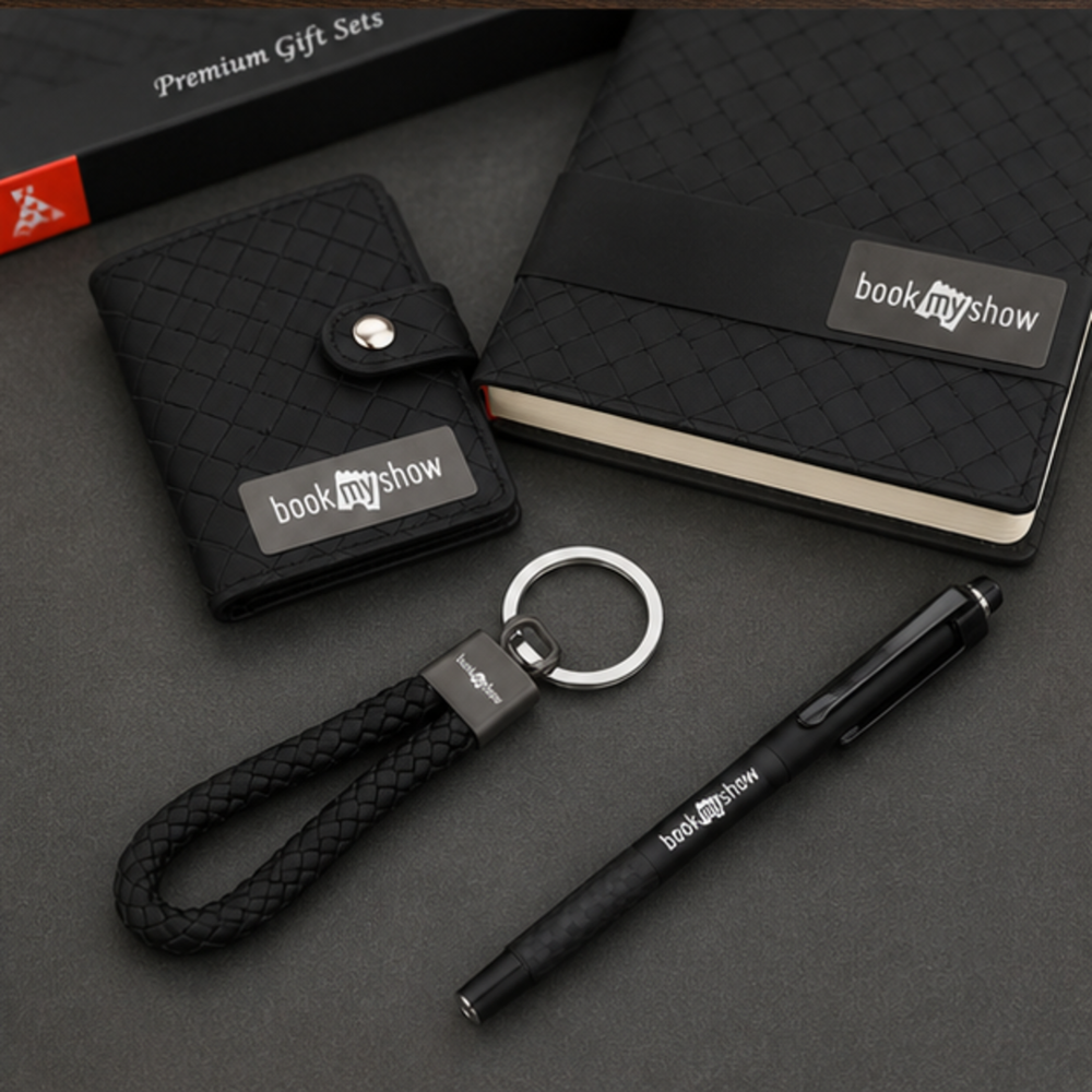 Executive Diary, Wallet, Pen and Leather Keychain Corporate Gift Set