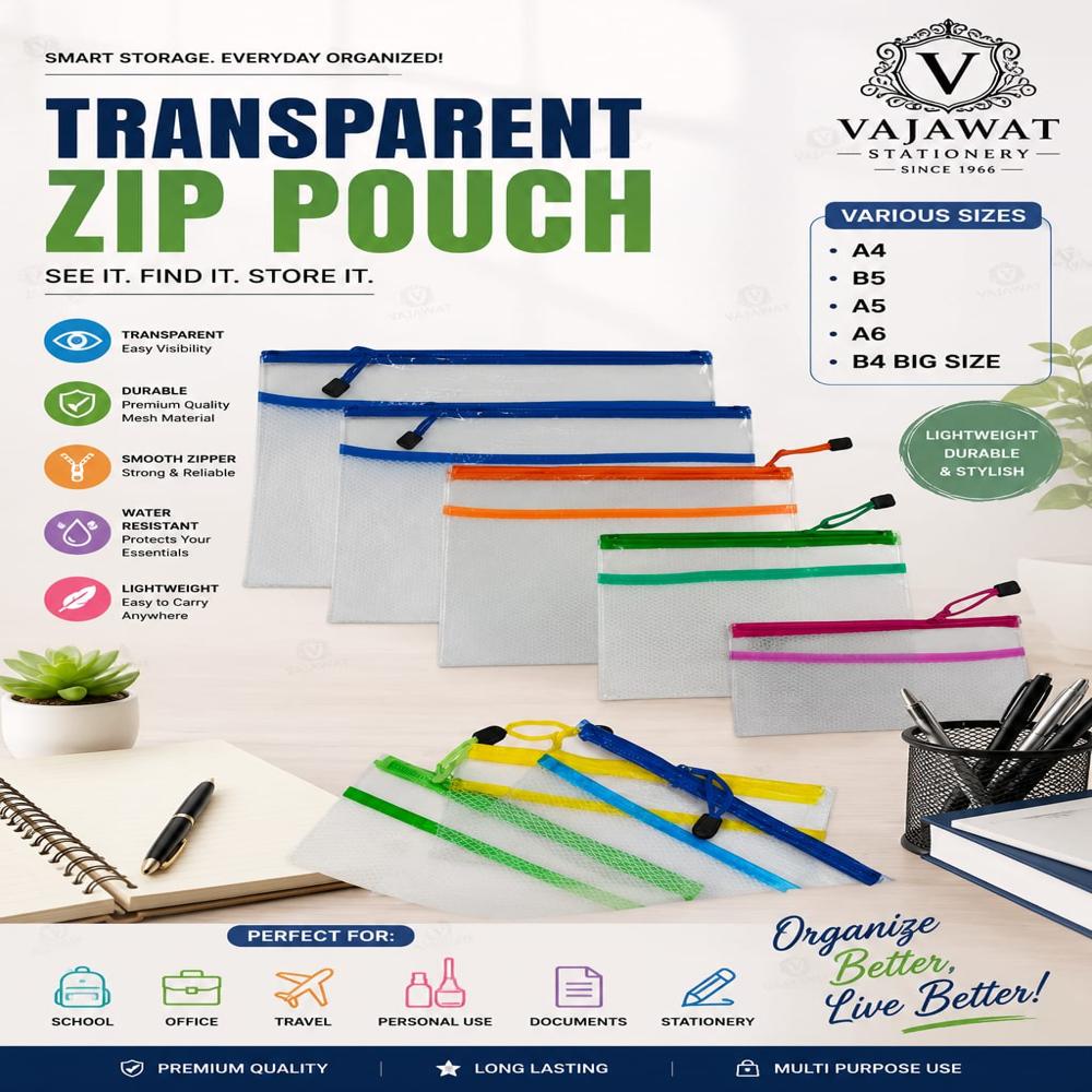 Transparent Pouch Various Sizes B5 Size