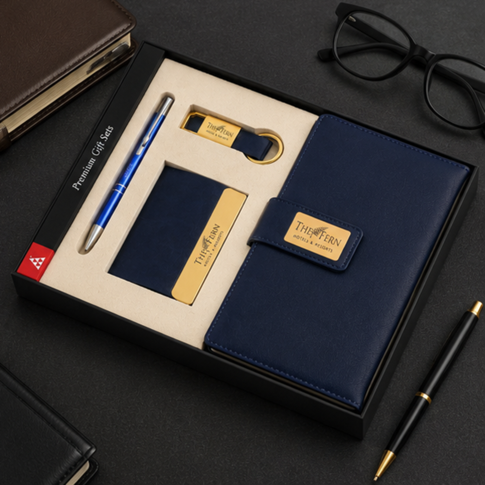 Premium Conference Folder, Card Holder, Pen and USB Flash Drive Gift Set