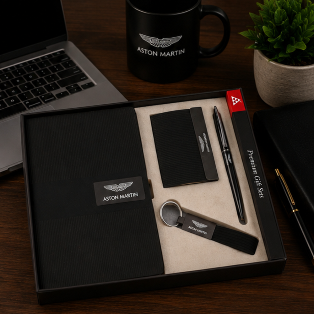 Executive Office Folder, Business Card Holder, Pen and Keychain Gift Set