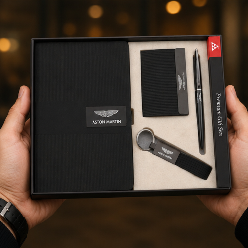 Executive Office Folder, Business Card Holder, Pen and Keychain Gift Set