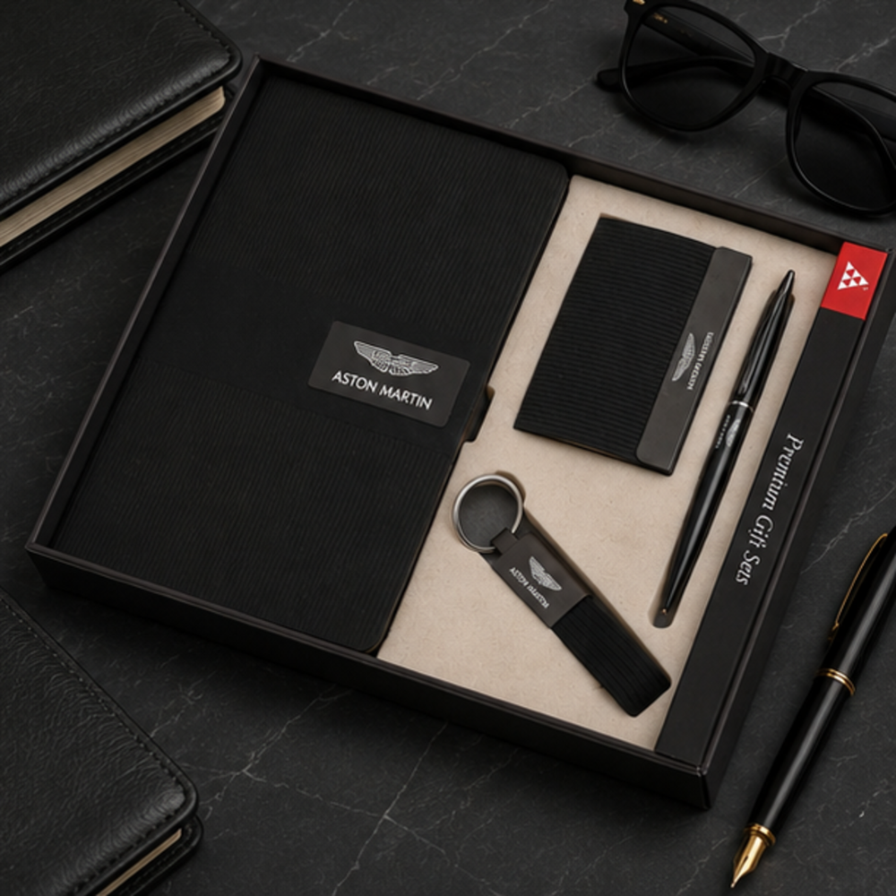 Executive Office Folder, Business Card Holder, Pen and Keychain Gift Set