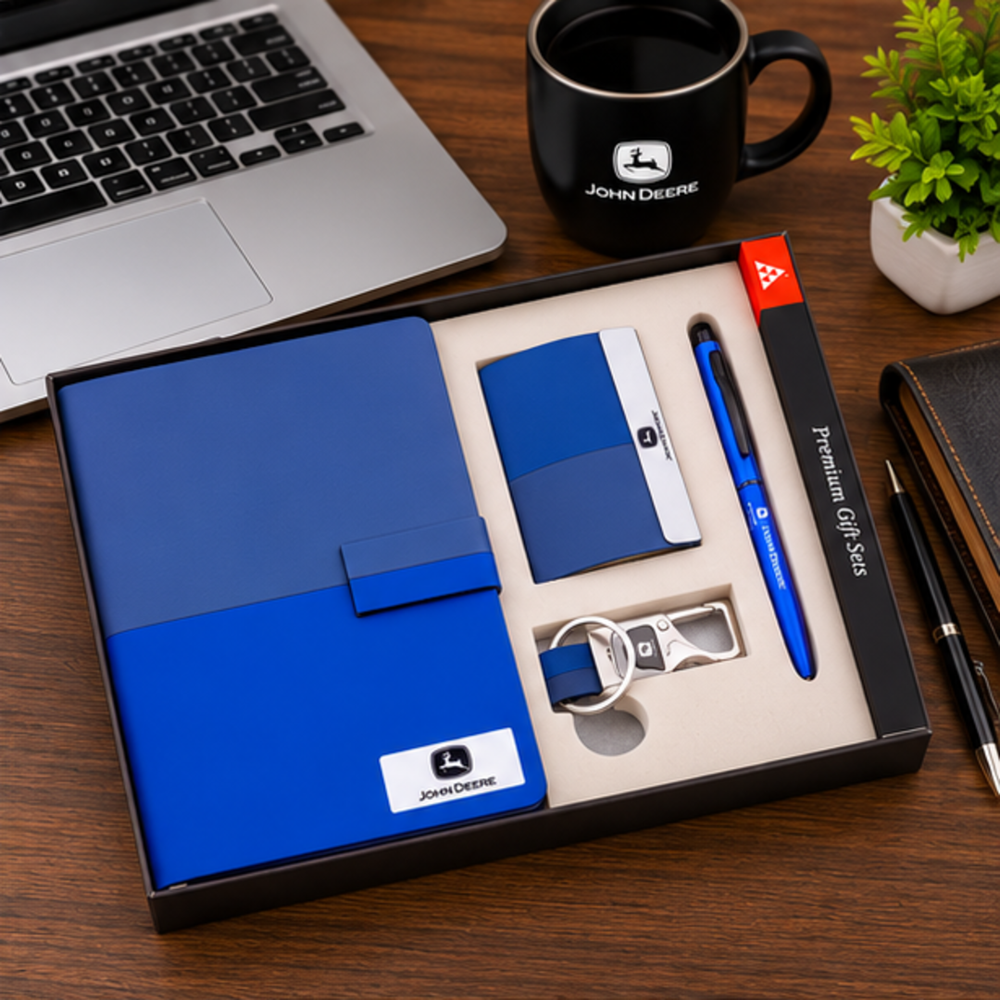 Premium Executive Notebook, Metal Card Holder, Pen & Keychain Corporate Gift Set