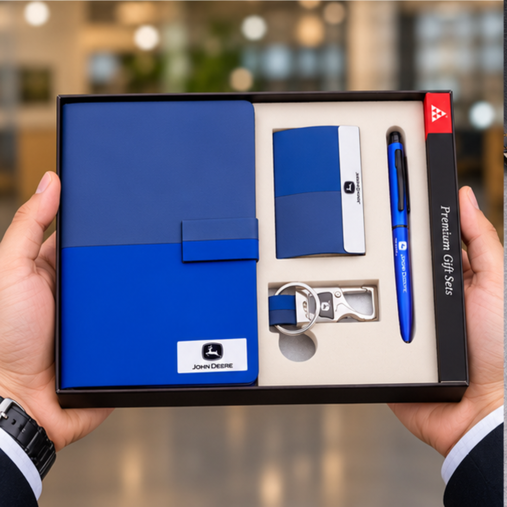Premium Executive Notebook, Metal Card Holder, Pen & Keychain Corporate Gift Set