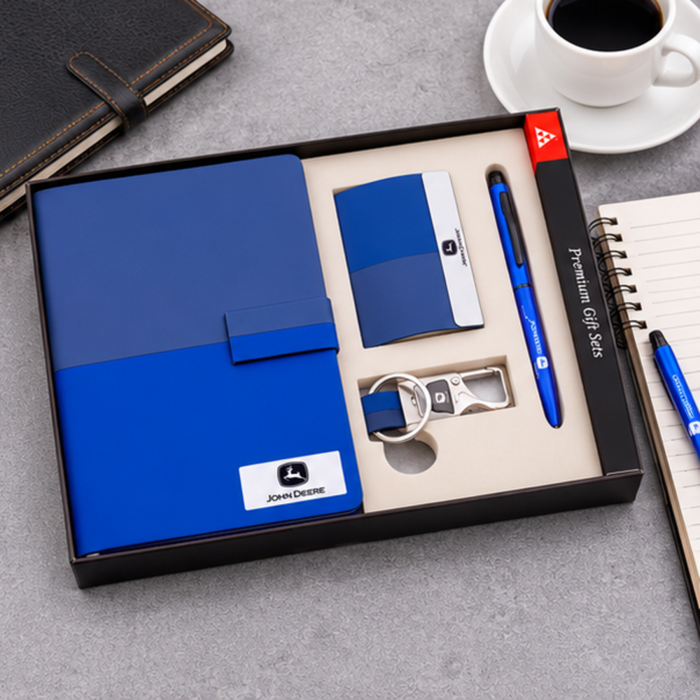 Premium Executive Notebook, Metal Card Holder, Pen & Keychain Corporate Gift Set