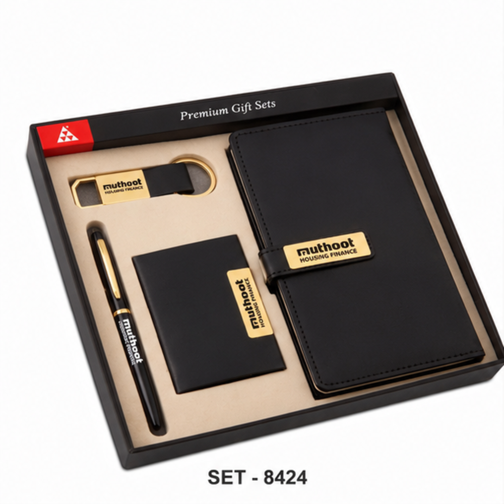 Executive Leather Organizer, Card Holder, Pen And Usb Flash Drive Gift Set - Color: Customize