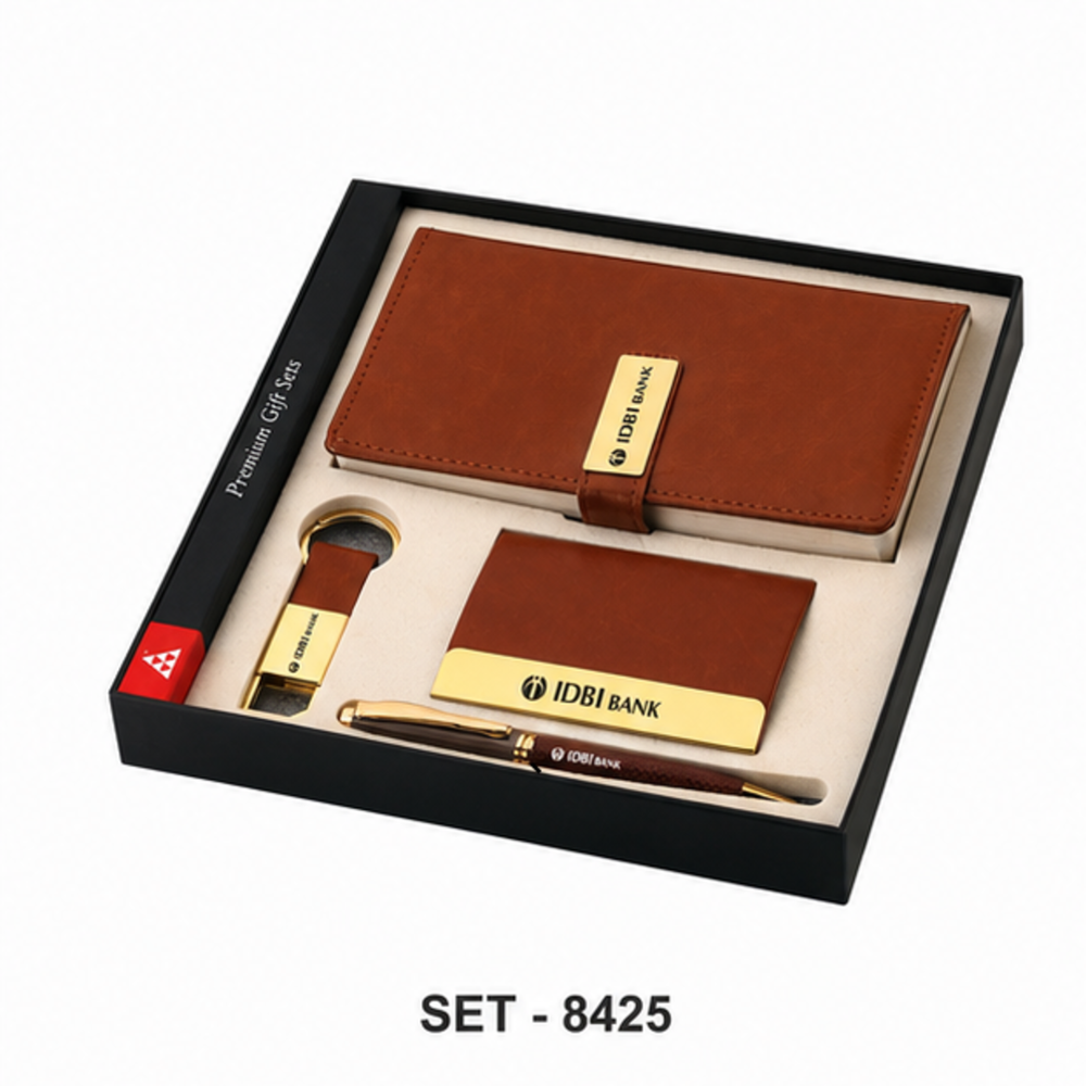 Executive Leather Diary, Business Card Holder, Pen And Usb Flash Drive Gift Set - Color: Customize