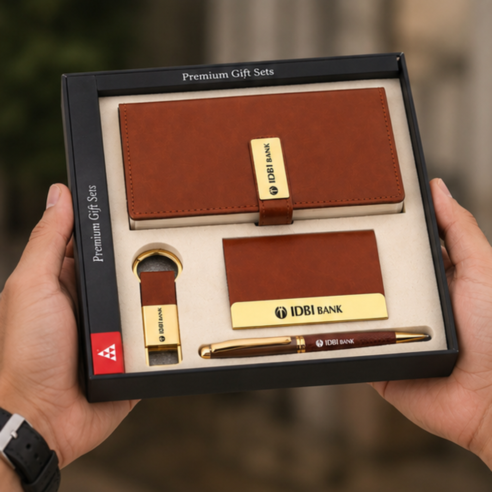 Executive Leather Diary, Business Card Holder, Pen and USB Flash Drive Gift Set