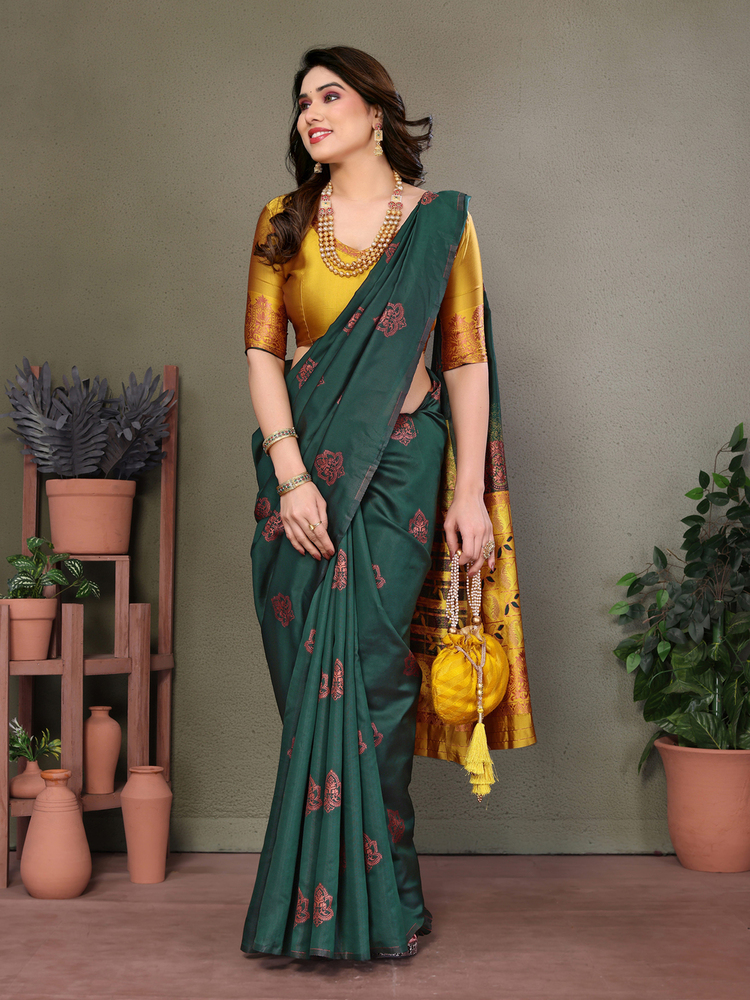 Kaveri Mustard Green Designer Fancy Saree