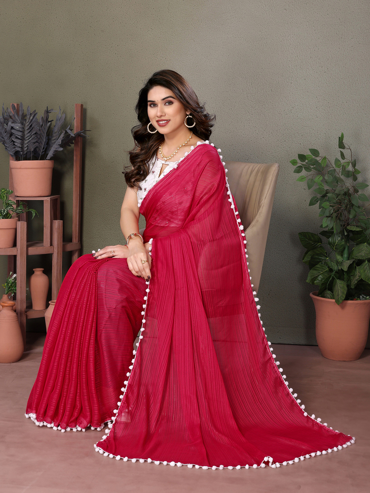 Kishna Pink Designer Fancy Saree