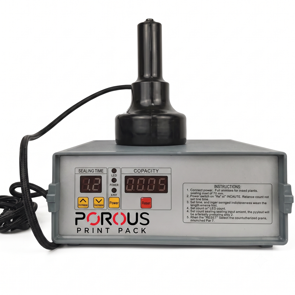 Electromagnetic Induction Capper - Plastic, Desktop Size, White, 4kg | Manual Induction Heating, Digital Panel, Passive Air Cooling, Handheld Round Head
