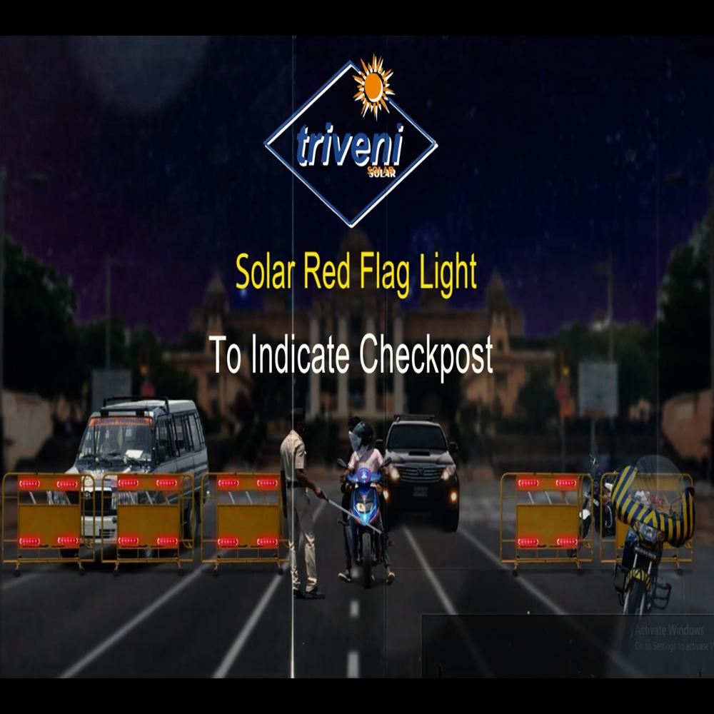 Solar Red Flag Light For Police Check Posts