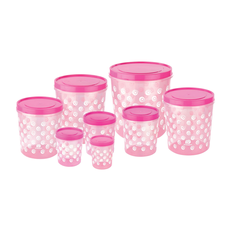 Super Seal Doordarshan Print 8 PCS Plastic Container Set