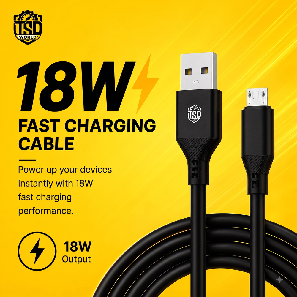 18W V8 Micro USB Fast Charging Cable