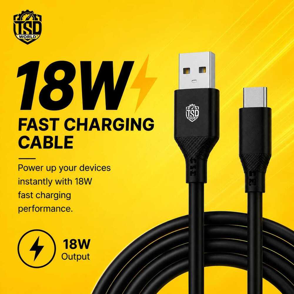 18W USB-A to Type-C Fast Charging Cable