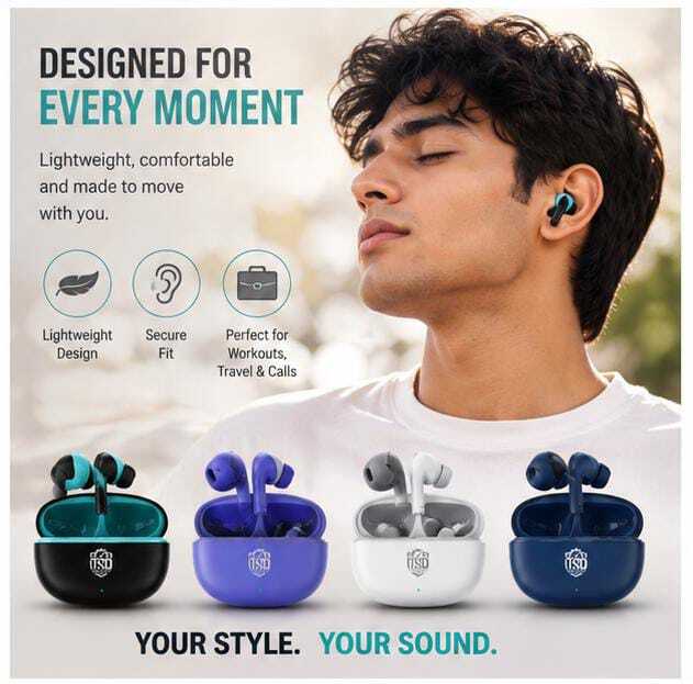 Premium Wireless Earbuds - Battery Backup: Up To 45 Hours