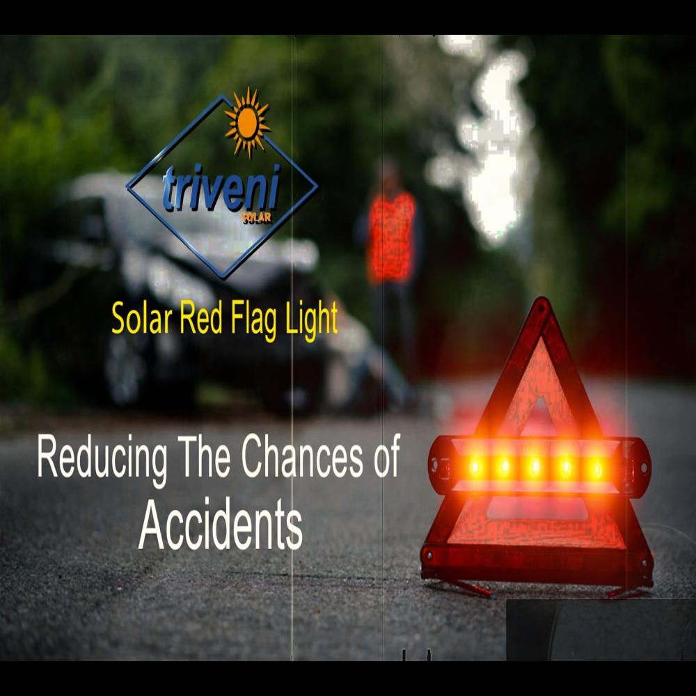 Solar Red Flag Light For Highway Safety