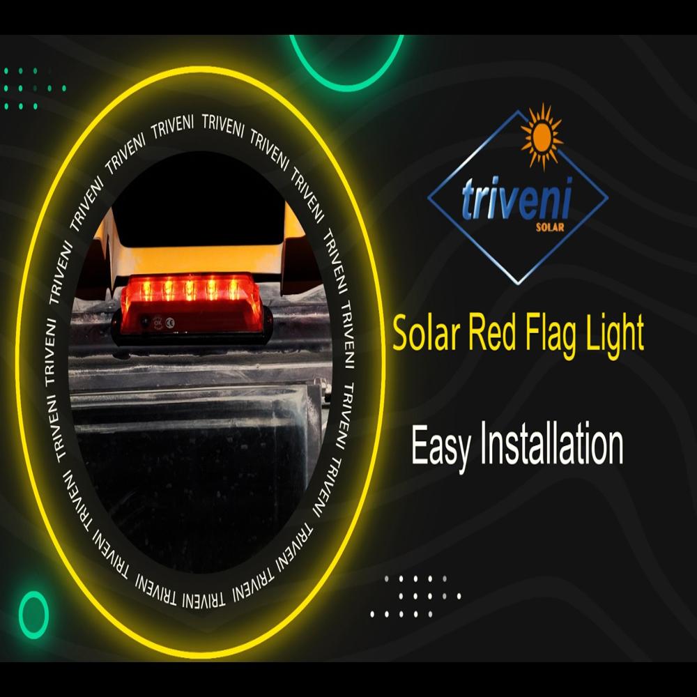 Solar Red Flag Light For Roadside Emergency