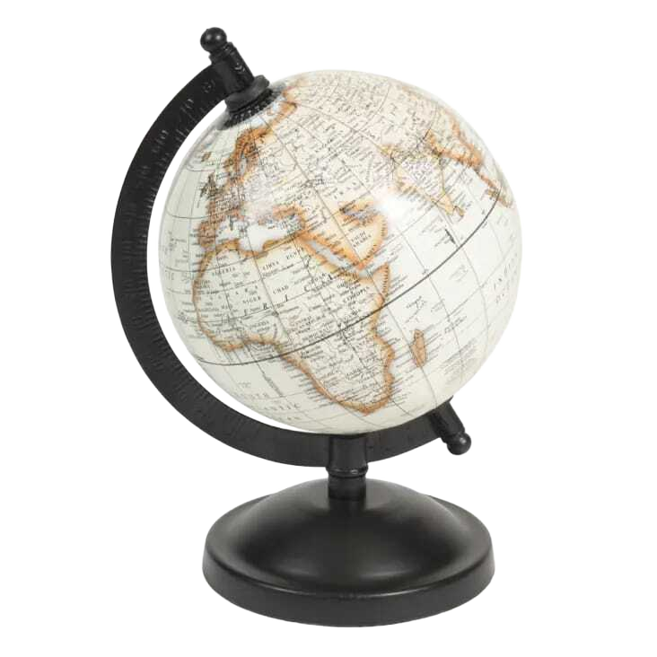 Vintage White World Globe