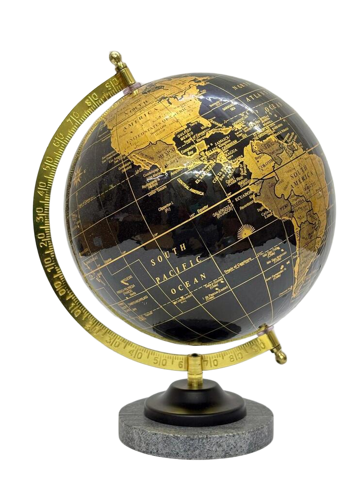 Black Gold World Globe