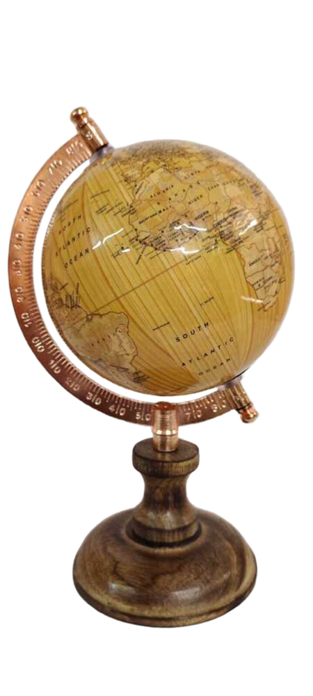 Antique Globe Wooden Base