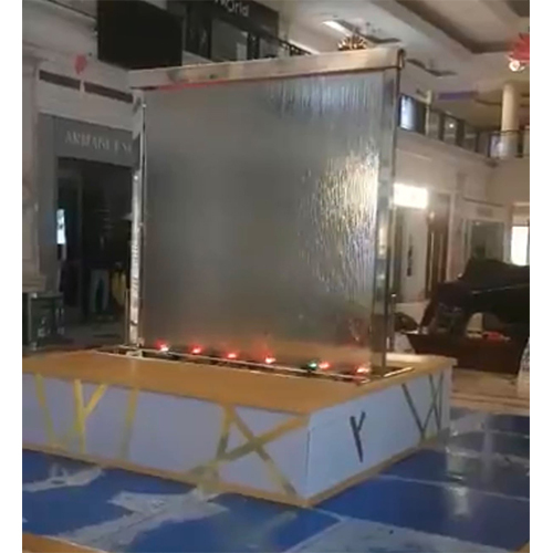 Glass Wall Fountain - Color: Transparent (Glass Panel) With Customizable Led Lighting