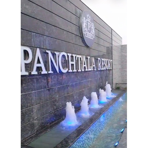 Vertical Fountain - Color: White Water Jets With Integrated Multi-Color Led Lighting (Blue Shown)