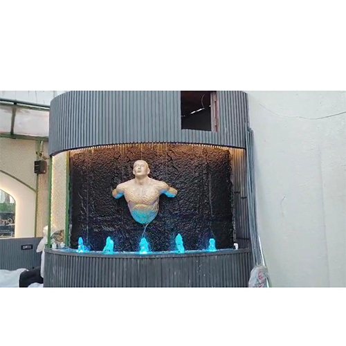 Colour Full Wall Fountain - Color: Colorful (With Blue Accent Lighting)