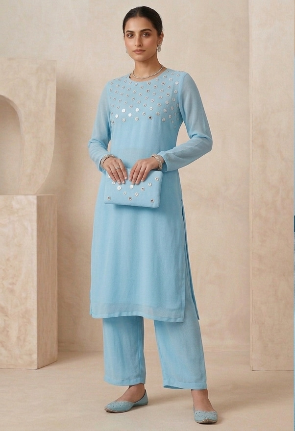 Straight-fit Georgette Tunic PF-003