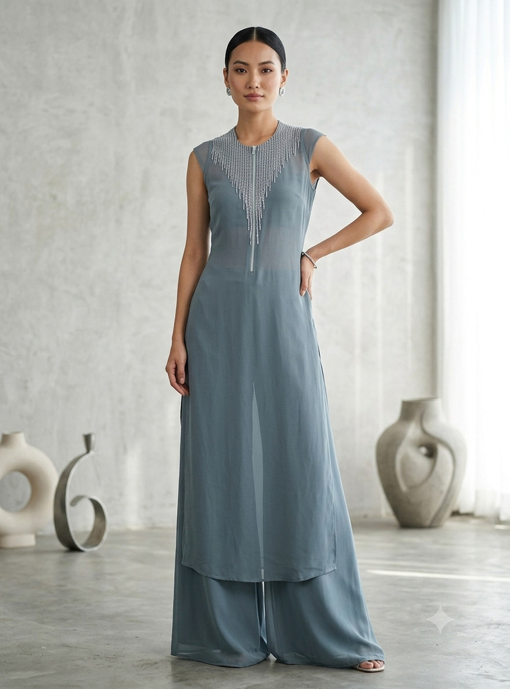 Straight-fit Georgette Tunic PF-002